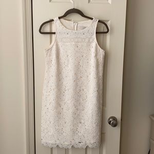 White lace dress, Loft size 0